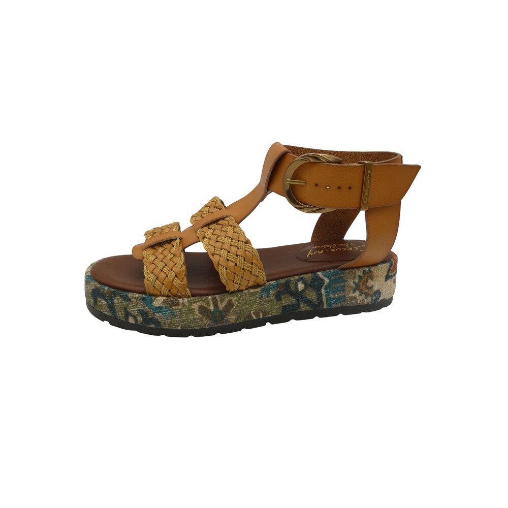 Circus NY Sam Edelman Katy Woven Women's 8.5 Platform Sandals Tan Buckle